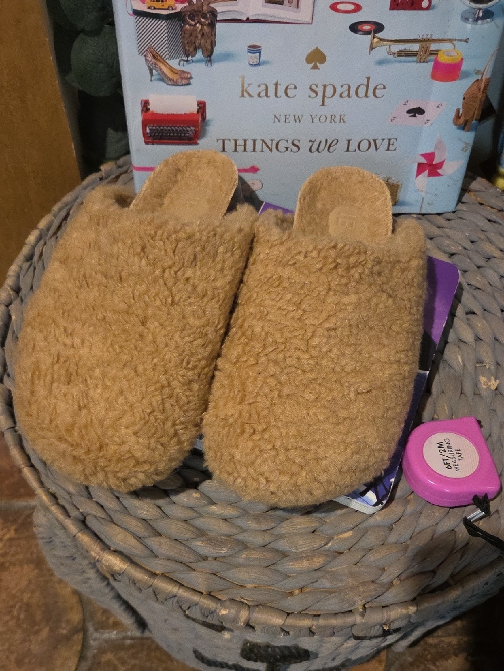 Cozy Tan Sherpa Slide Slippers